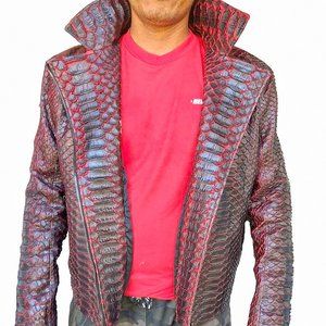 Red Gradation Snakeskin Jacket